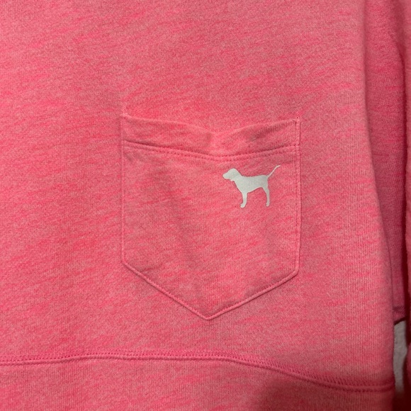 Victoria's Secret PINK Neon Hot Pink Varsity Crewneck Spirit Jersey Pullover - Picture 4 of 8